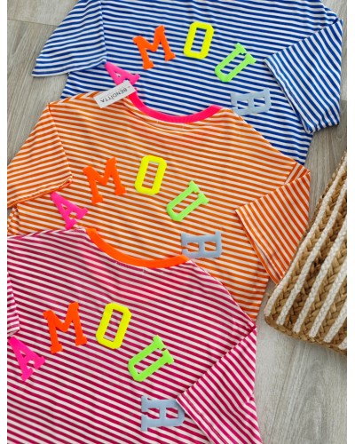 Camiseta Amour / Rayas Rosa