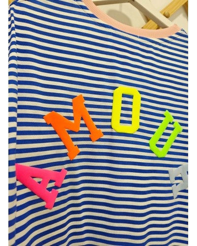 Camiseta Amour / Rayas Azul