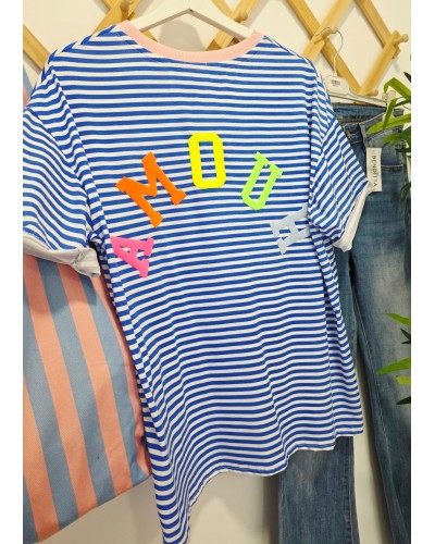Camiseta Amour / Rayas Azul