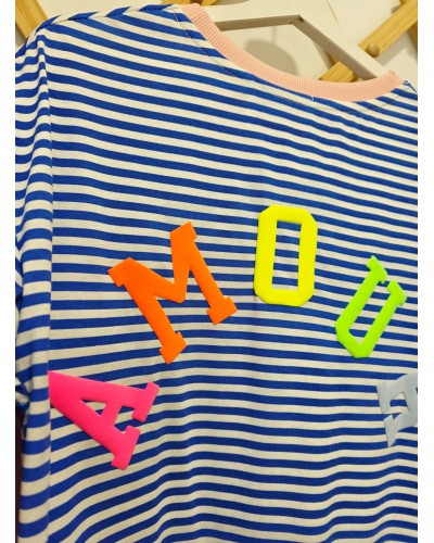 Camiseta Amour / Rayas Azul