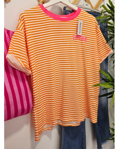 Camiseta Amour / Rayas Naranja