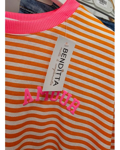 Camiseta Amour / Rayas Naranja