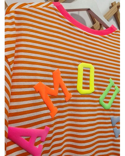 Camiseta Amour / Rayas Naranja