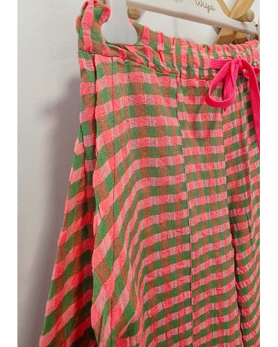 Pantalón Baggy Vichy / Rosa