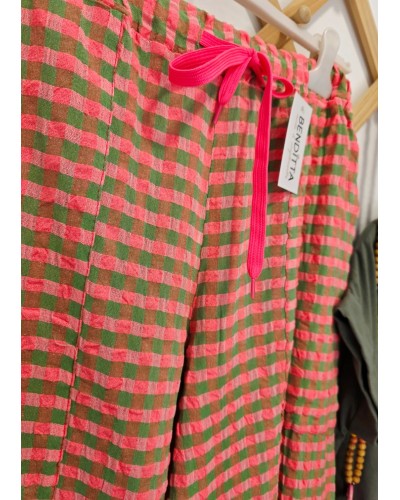 Pantalón Baggy Vichy / Rosa