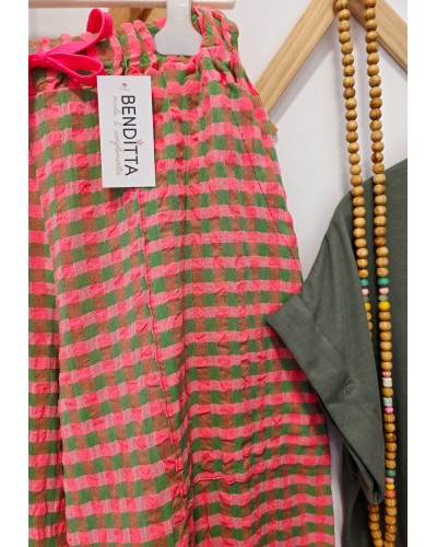 Pantalón Baggy Vichy / Rosa
