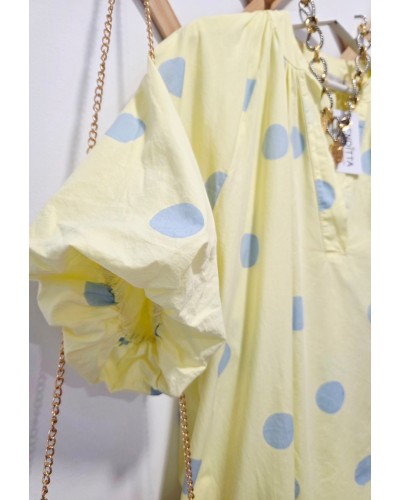 Vestido Manga Globo / Lunares Amarillo