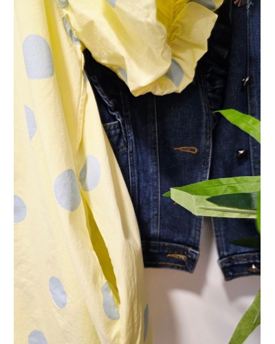 Vestido Manga Globo / Lunares Amarillo