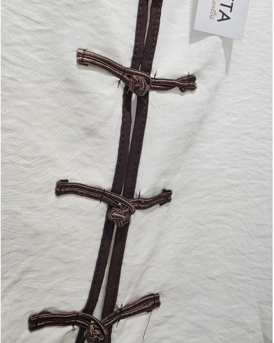 Conjunto Blanco / Alamares Marrón