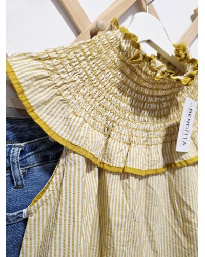 Blusa Cuello Rayas / Amarillo