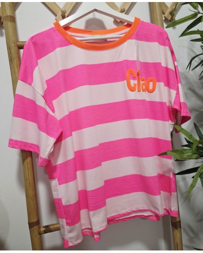 Camiseta Oversize Ciao / Rosa