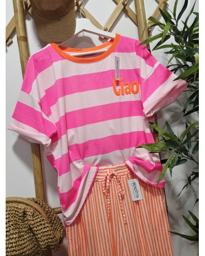 Camiseta Oversize Ciao / Rosa