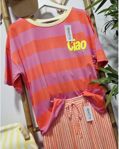 Camiseta Oversize Ciao / Naranja