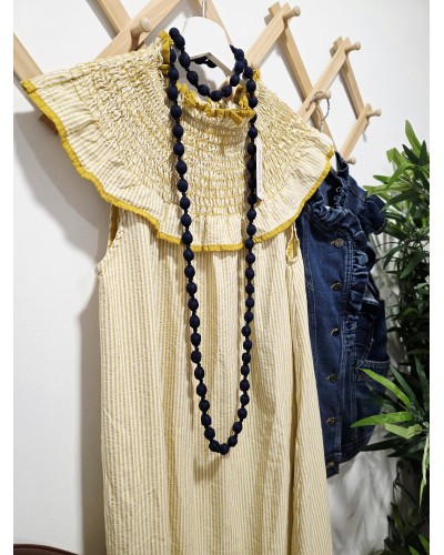 Vestido Cuello / Rayas Amarillo