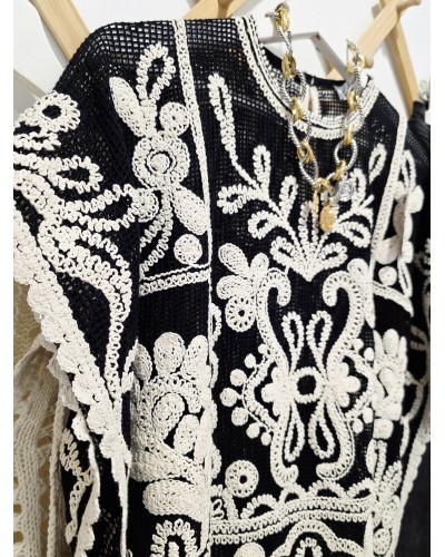 Blusa Crochet Negro