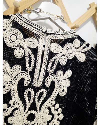 Blusa Crochet Negro