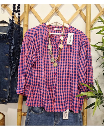 Blusa Vichy Rosa / Azulón