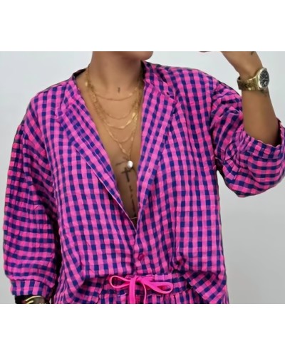 Blusa Vichy Rosa / Azulón