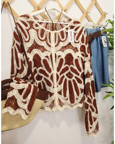 Chaqueta Crochet Bicolor