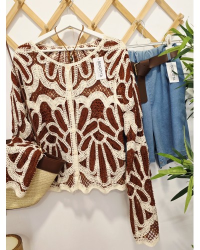 Chaqueta Crochet Bicolor
