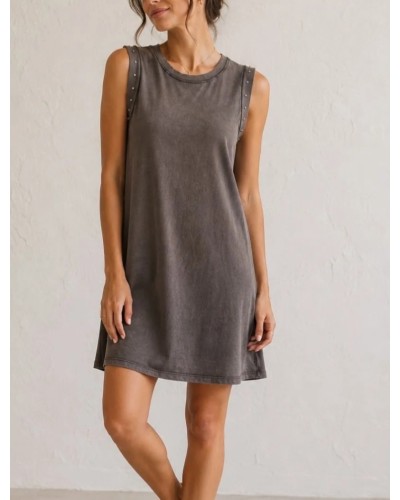 Vestido Pico / Tachas Marrón