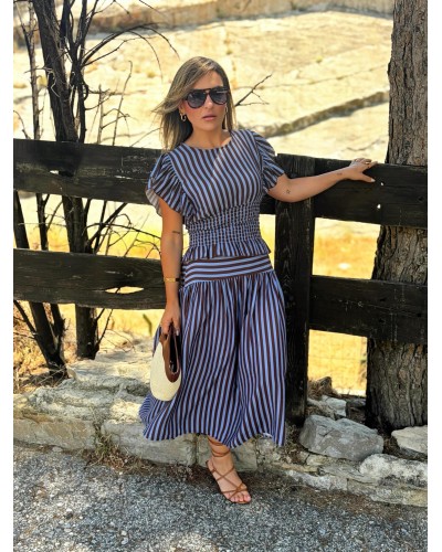 Blusa Nido de Abeja Azul