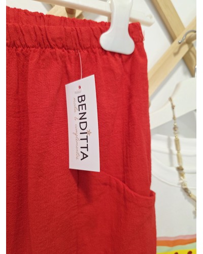 Pantalón Lino / Ancho Rojo