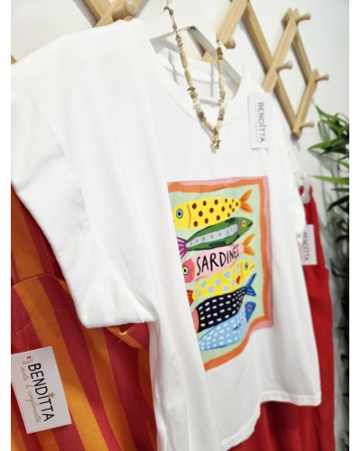 Camiseta Sardinas Blanco