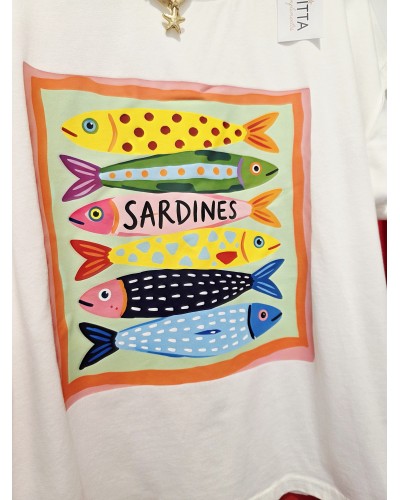 Camiseta Sardinas Blanco